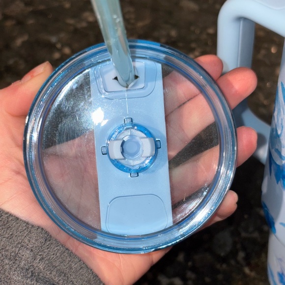 Lil Peach Layne 40oz Stainless Steel Tumbler Floral Blue with Straw and Bow - Picture 7 of 8